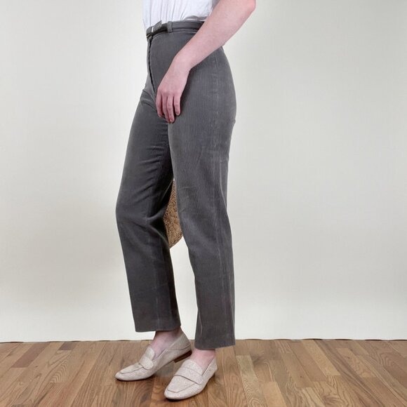 Vintage Corduroy High Rise Waisted Straight Trousers Fall Winter Pants 70s 80s - Picture 2 of 10